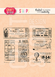 Craft & You Design - Ticket 1 Set Stamps (CS040)