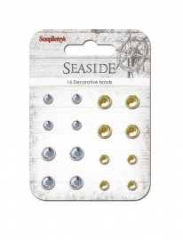 ScrapBerry's - Set of brads "Seaside", sand and blue, 16pcs
