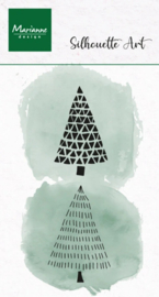 Marianne Design - Clear Stamps Silhouette Art Merry Trees (CS1202)