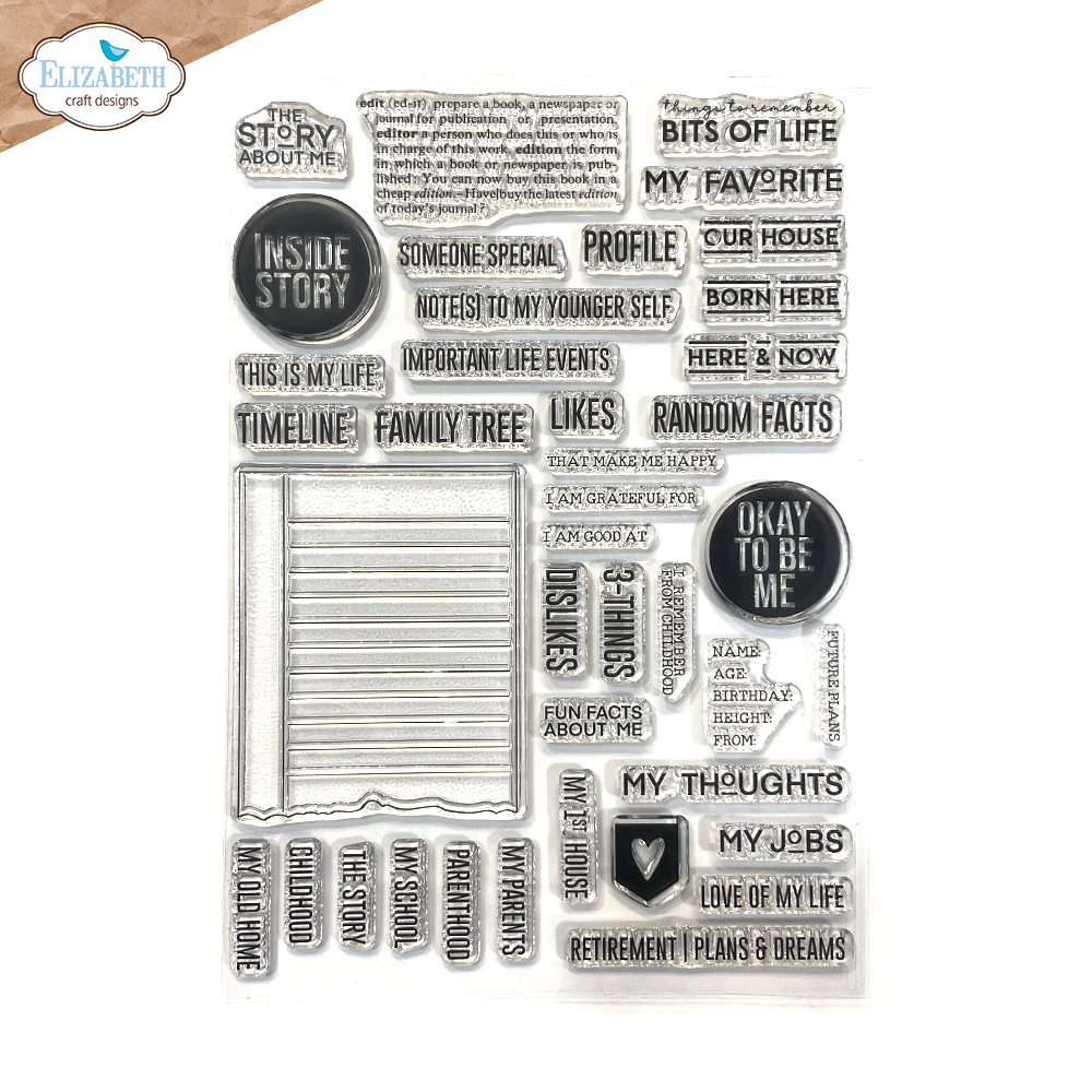 Elizabeth Craft Designs - About Me Clearstamps - CS434 - Pre-order!!!