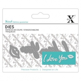 Xcut - Mini Sentiment Die (4pcs) - I Love You