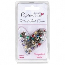 Papermania - Mini Gem Brads -Assorted Primary