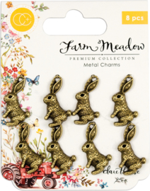 Craft Consortium - Farm Meadow - Rabbits-  Metal Charms