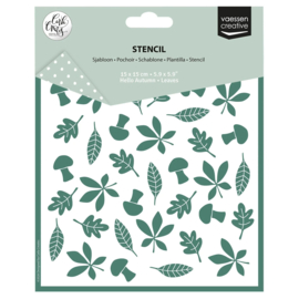 Vaessen Creative • Stencil by Carla Creates Leaves 15x15cm - CAR0510