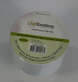 CraftEmotions EasyConnect (dubbelzijdig klevend) Craft tape 15m x 65mm