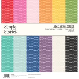 Simple Stories - Simple Vintage Essentials Color Palette 12x12 Inch Vintage Dots Kit (22248)