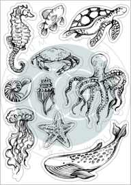 Craft Consortium - Ocean Tale Clear Stamps - Sea Life (CCSTMP077)