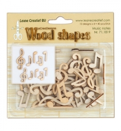 Leane Creatief - Wood Shapes - Musical Notes