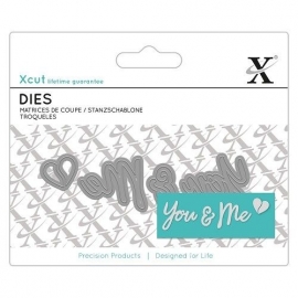 Xcut -  Mini Sentiment Die (3pcs) - You & Me