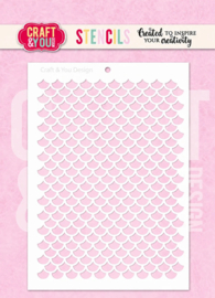 Craft & You Design - Scale Pattern A6 Stenci (SC021)