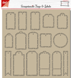 Joy!crafts - Polybesa Scrap stencil - Noor - Tags and Labels