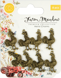 Craft Consortium - Farm Meadow -  Rooster - Metal Charms