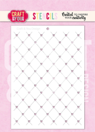Craft & You Design - Heart Grid A6 Stencil (SC017)