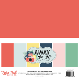 Echo Park -  Away We Go -12x12 Inch Coordinating Solids Paper Pack (AWG270015)