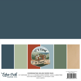 Echo Park Paper - It's Time To Travel 12x12 Inch Coordination Solids Paper Pack (TTT494015)