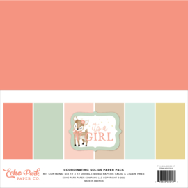Echo Park - It's A Girl - 12x12 Inch Coordinating Solids Paper Pack (IAG277015)