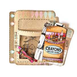 Elizabeth Craft Designs - Crayons with Journaling Cards Clearstamps CS279 