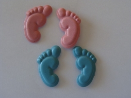 Baby voetjes brads rose en blauw