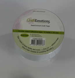 CraftEmotions - EasyConnect (dubbelzijdig klevend) Craft tape 15m x 35mm