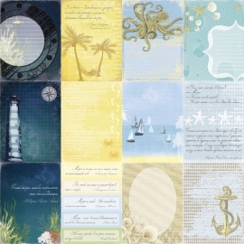 ScrapBerry's - Scrapbooking paper 30,5 x 30,5 cm dubbelzijdig - Seaside - Sea Legends