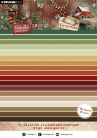 Studio Light - Cottage Christmas A5 Paper Pad Unicolor (SL-CC-UPP488)