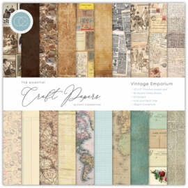 Craft Consortium - Essential Craft Papers 12x12 Inch Paper Pad Vintage Emporium (CCEPAD004)