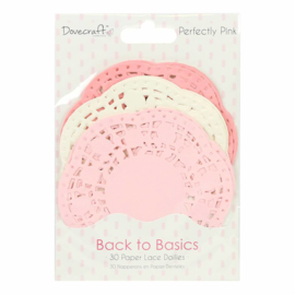 Dovecraft Dovecraft Back to Basics Perfectly Pink Paper Lace Doilies (30pcs) (DCDLS012)