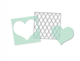 Heidi Swapp Mixed Media Stencils - Heart, Cut Out Heart & Fence (3 stuks)