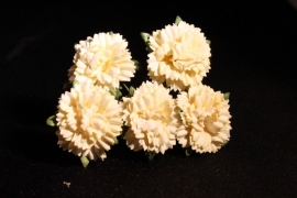 WILD ORCHID CRAFTS - SOFT YELLOW  MULBERRY PAPER CARNATION FLOWERS 2,5 cm