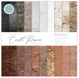Essential Craft Papers 12x12 Inch Paper Pad Brick Textures (CCEPAD019)