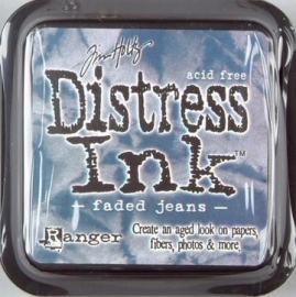 Distress Inkt Faded Jeans