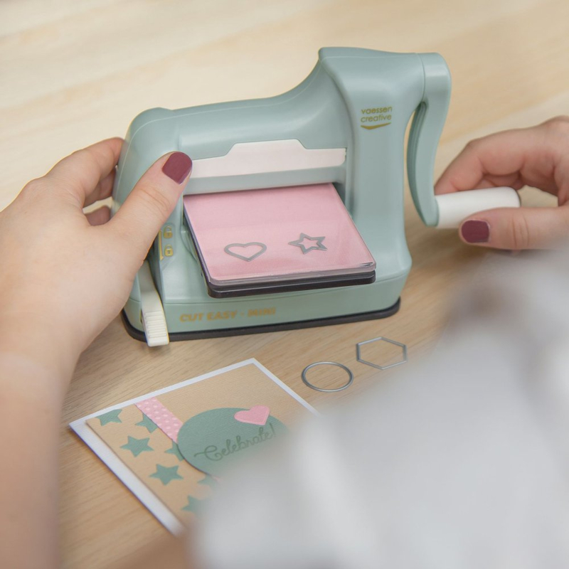 Vaessen Creative • Cut Easy Mini snij- en embossingmachine Mint, MACHINES  EN BENODIGDHEDEN