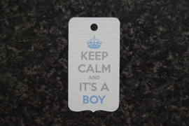 Label Keep calm and it's a boy