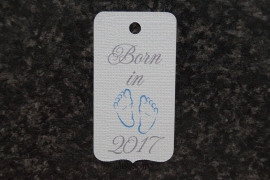 Label Born in 20.. Voetjes Jongen