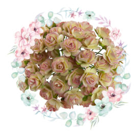 Roosjes 2 Tone Champagne / Pink 10mm Bosje van 10