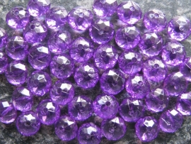 Facet rondel paars (2) 10 bij 6 mm
