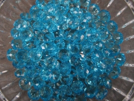 Facet rondel turquoise 10 bij 6 mm