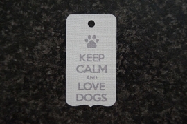 Label Keep calm and love dogs