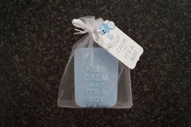 Geboorte bedankje Keep calm and It's a boy