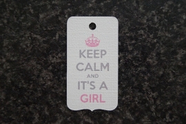 Label Keep calm and it's a girl