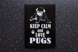 Notitieboekje Keep calm and love Pugs