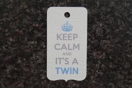 Label Keep calm and it's a twin Jongens