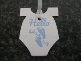 Label Romper Hello baby boy