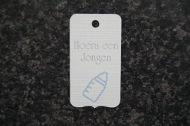 Label Hoera een Jongen Babyfles