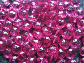 Facet rondel fuchsia 10 bij 6 mm