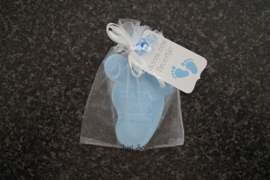 Geboorte bedankje It's a Boy Baby Shower voetje met label