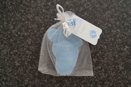 Geboorte bedankje It's a Boy Baby Shower voetje met label