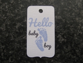 Label Hello baby boy