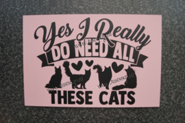 Tekstbord Yes I Really do need all these Cats Maine Coon