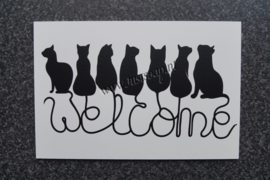 Tekstbord Welcome Katten